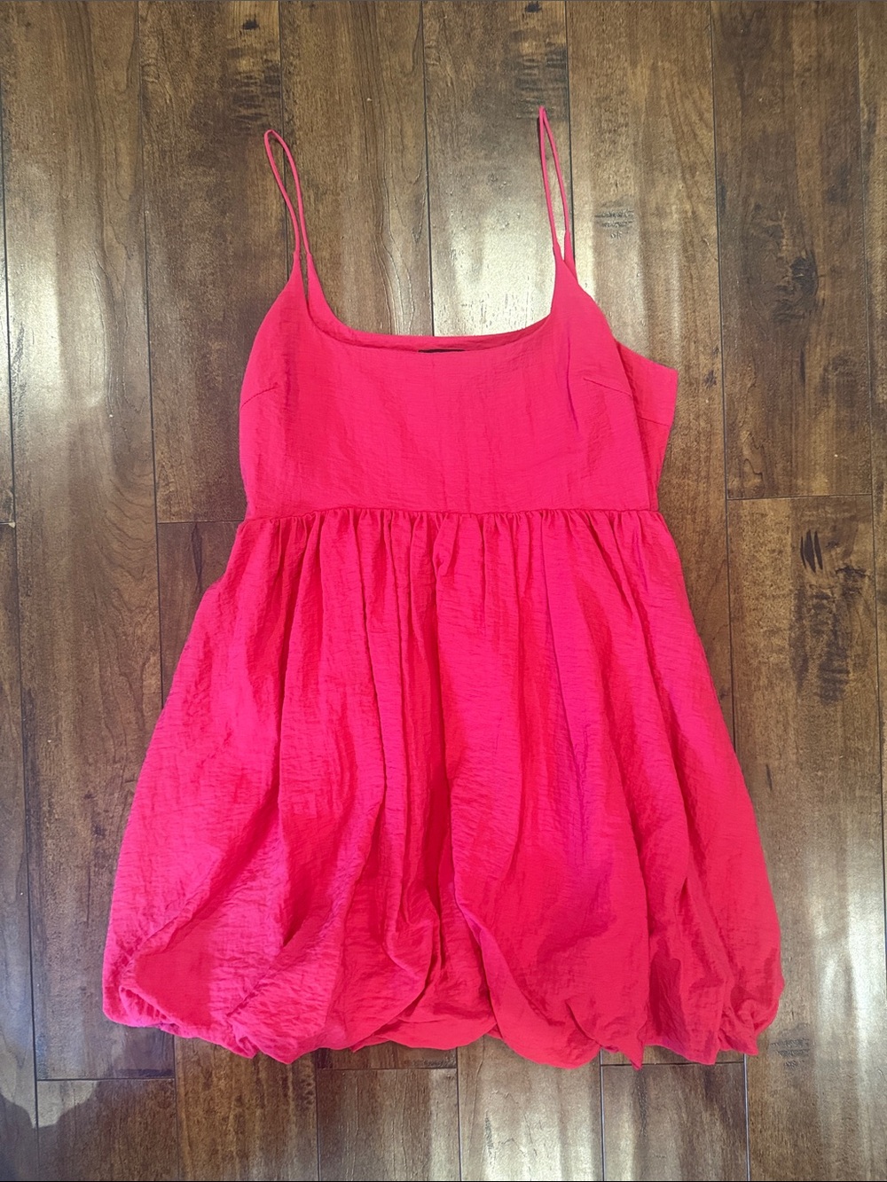 Forever 21 Hot Pink Bubble-Hem Mini Dress